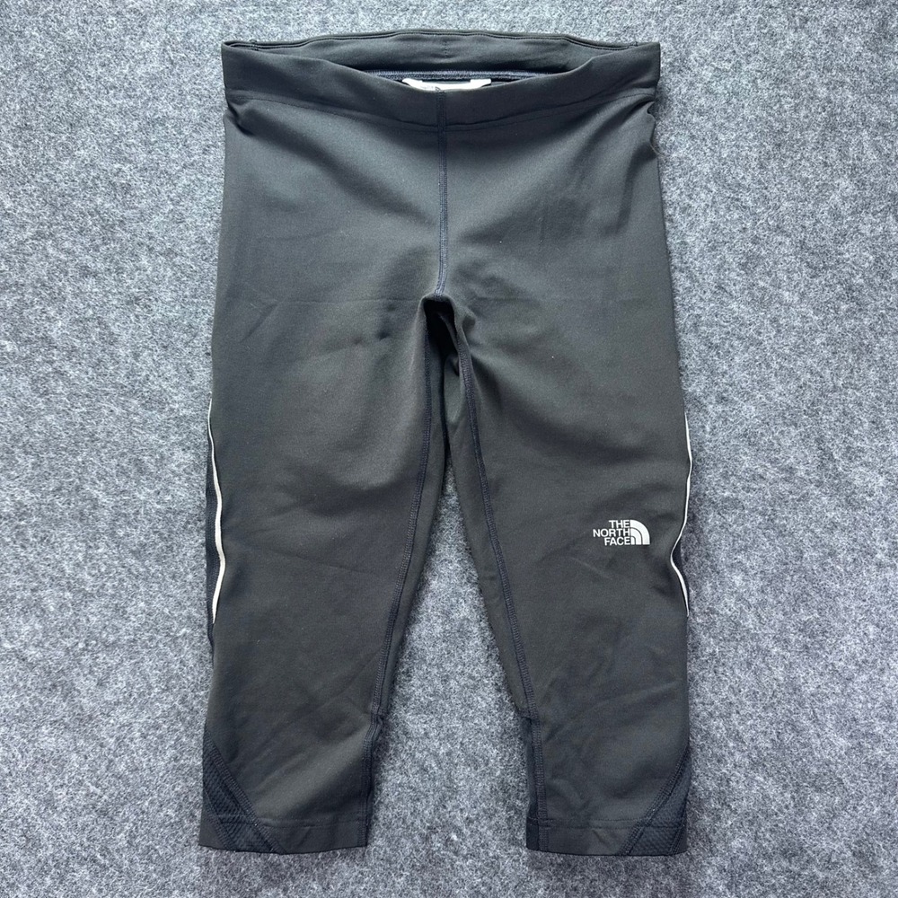 The North Face Womens Black VaporWick Athletic Running Cropped Leggings S